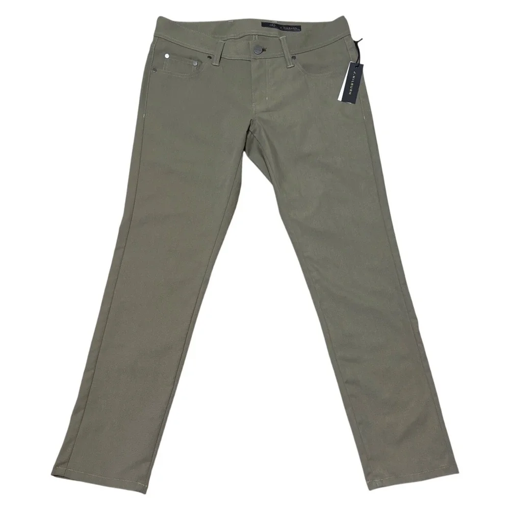 J. Hilburn Mens Olive Green Tech Stretch Twill 5-Pocket Tailored Pants‎ 32x27.5